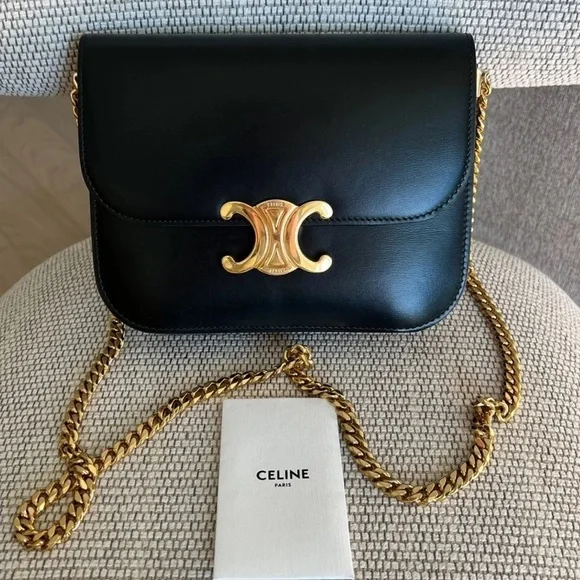 ショルダーバッグ・ポシェット CELINE College Triomphe bag in shiny calfskin Celine | Bags | Celine College Triomphe Bag In Shiny